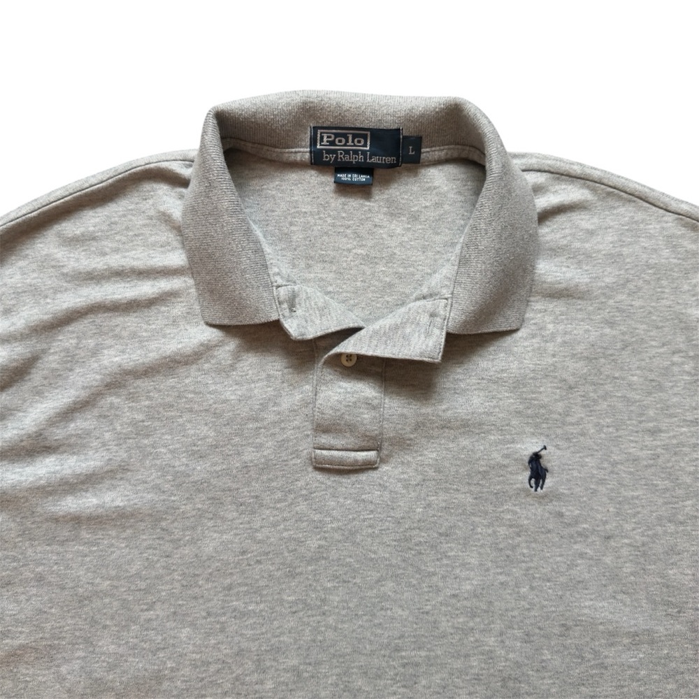 Polo Ralph Lauren Polo Shirt Mens Large Grey Cotton Short Sleeve Casual Comfort